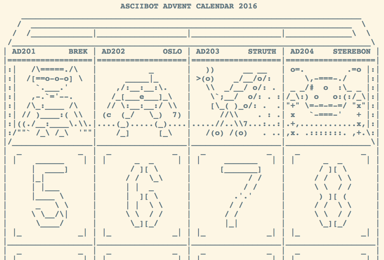 ASCIIbot Advent 2016