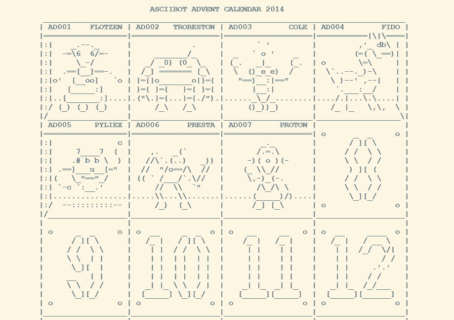 ASCIIbot Advent Calendar