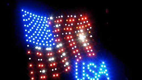USA flag LED sign after.